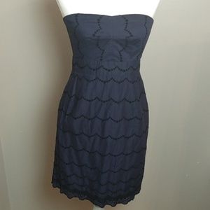 J Crew strapless navy dress sz 10